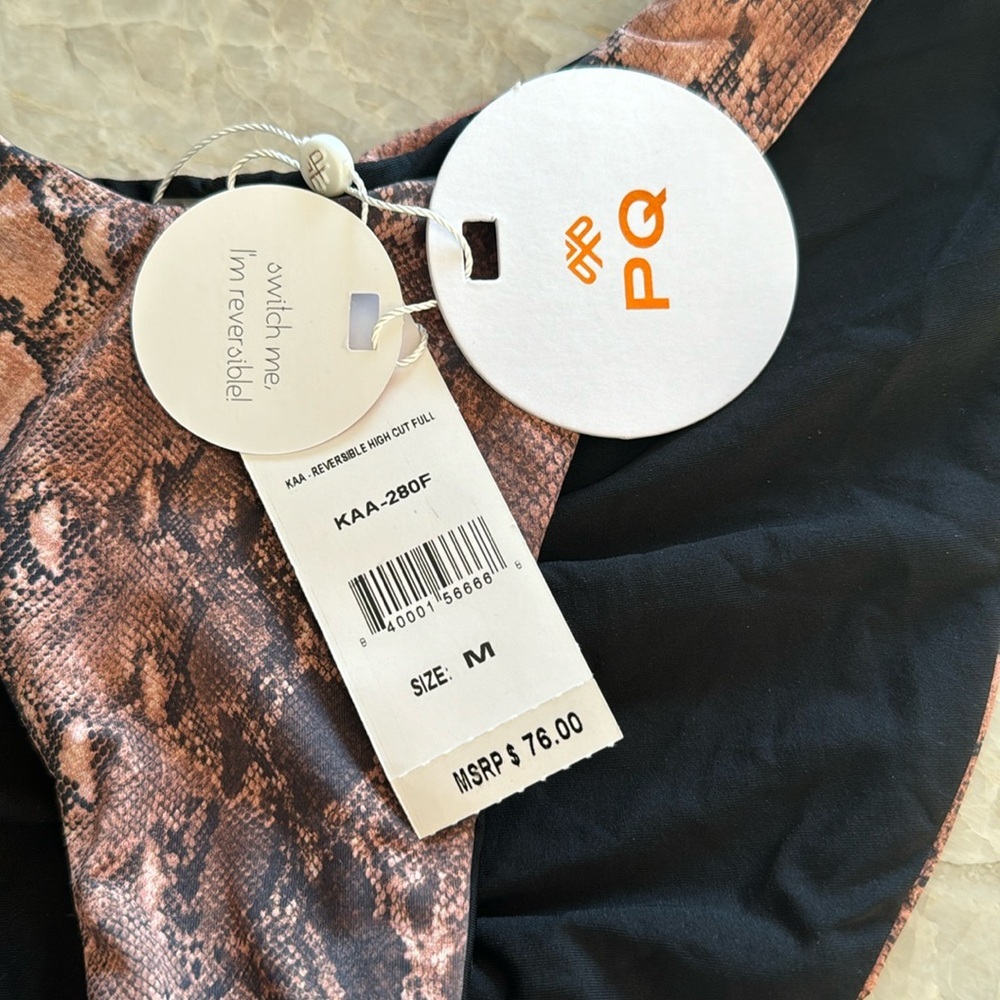 NWT PILYQ KAA reversible high cut bikini bottoms size‎ medium full style - Picture 3 of 7